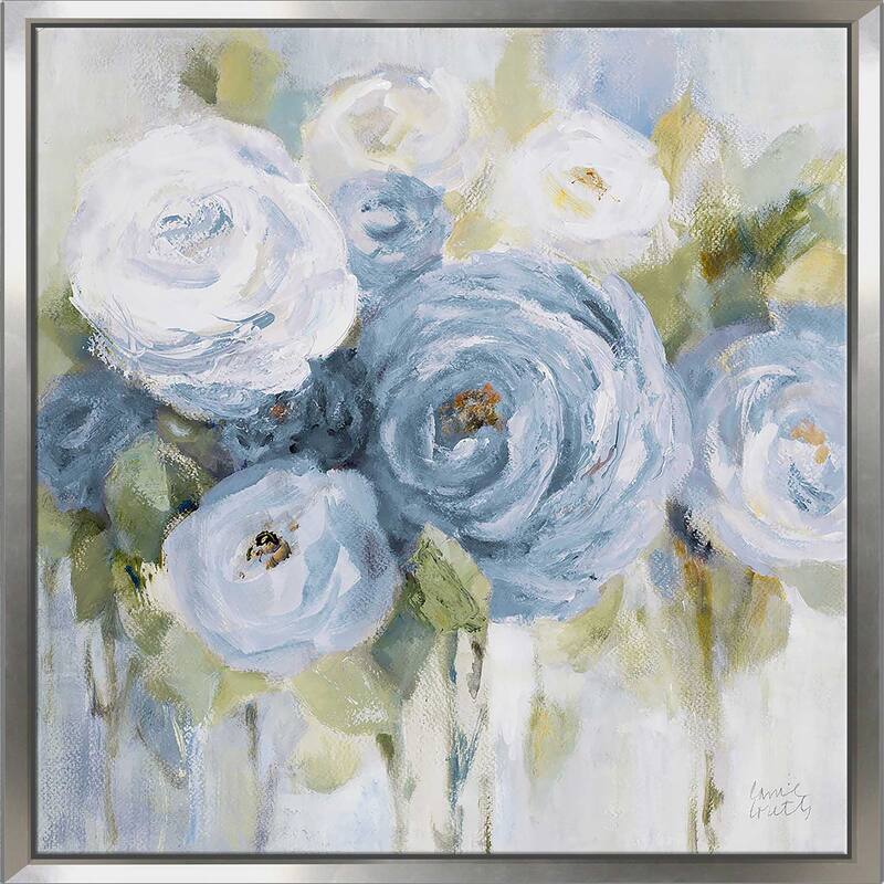 "Softly Blooming In Blue" Print on Floating Canvas