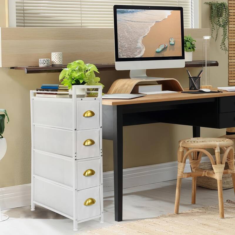 Narrow Dresser Storage Tower with 4 Drawers