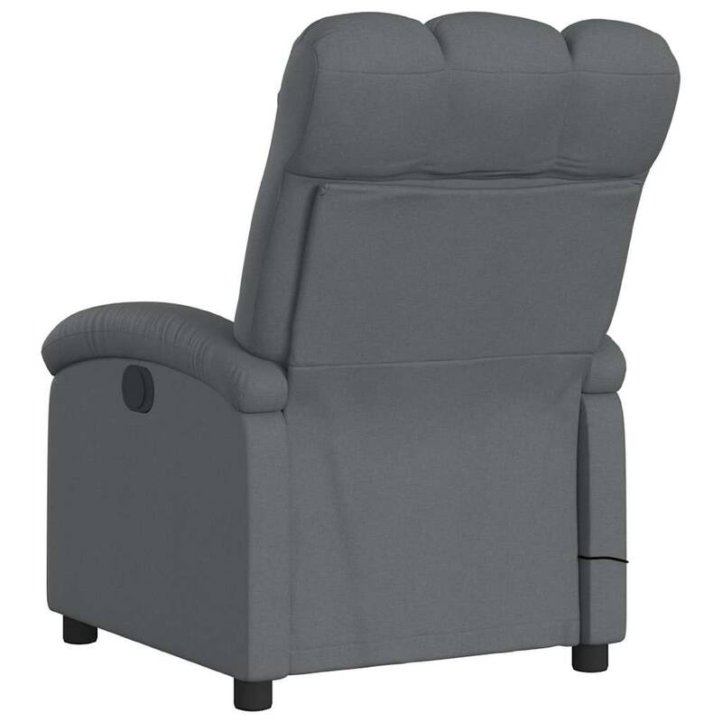 Dery Manual Recliner Chair with Massage, Side Pocket, Light Gray Polyester