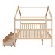 preview thumbnail 10 of 54, Full Size Wooden House Bed with Drawers,Creativity House Bed,Solid Construction
