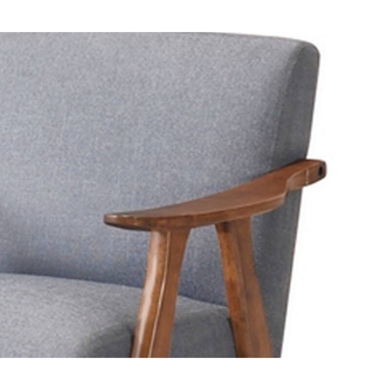 Stella 26 Inch Counter Height Chair, Light Gray Fabric, Cushions, Brown