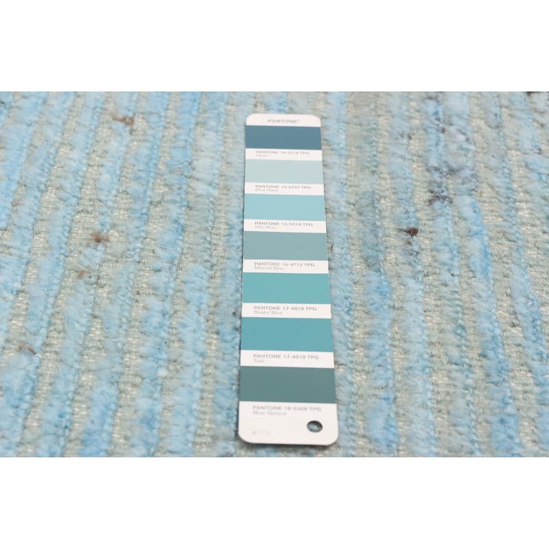ECARPETGALLERY Hand-knotted Finest Peshawar Ziegler Blue Wool Rug - 10'3 x 11'7