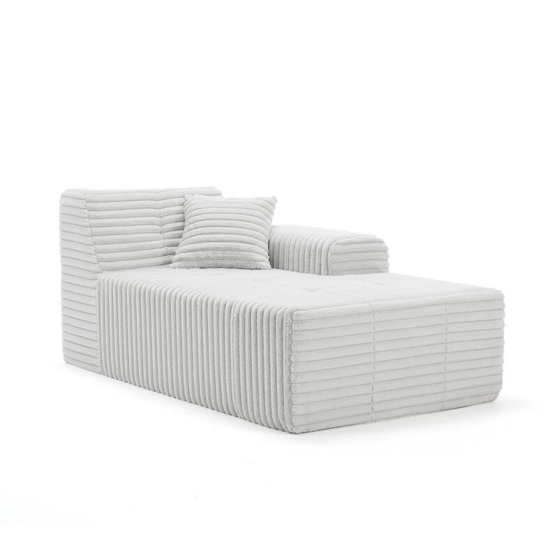 Scandinavian Corduroy Full-Foam Modular Sectional Sofa Set