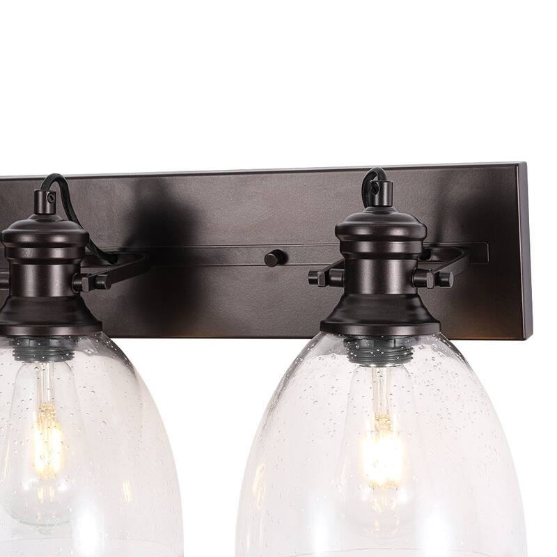 Industrial 3-Light Versatile Glass Island Semi Flush Mount Wall Light