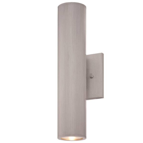 slide 2 of 7, The Great Outdoors 2 Light 14.5" Height LED Outdoor Wall Sconce Brushed Aluminum