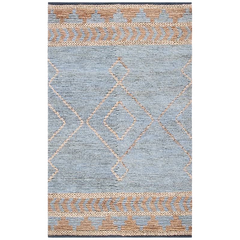 SAFAVIEH Handmade Kilim Finella Moroccan Rug - 5' x 8' - Natural/Blue