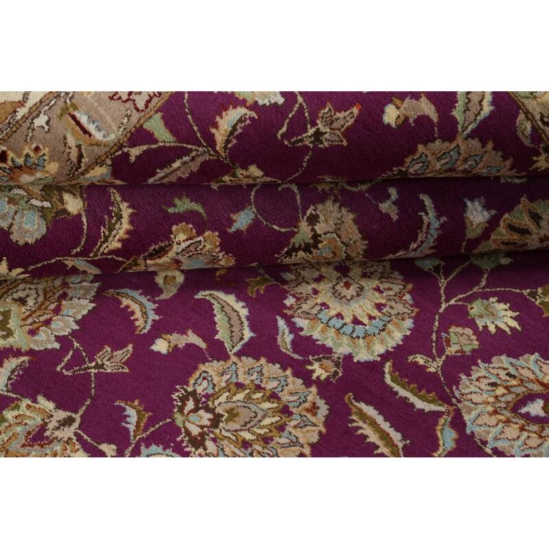 Wool/ Silk Vegetable Dye Floral Oriental Tabriz Area Rug Hand-knotted - 8'1" x 10'4"