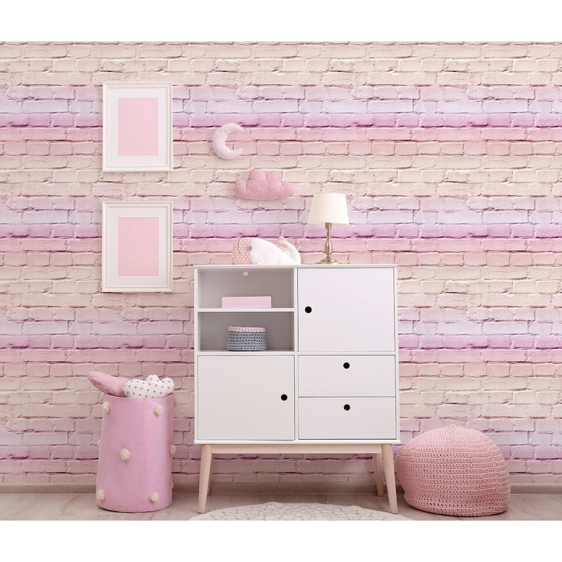 Arthouse Winifred Pink Ombre Brick Wallpaper