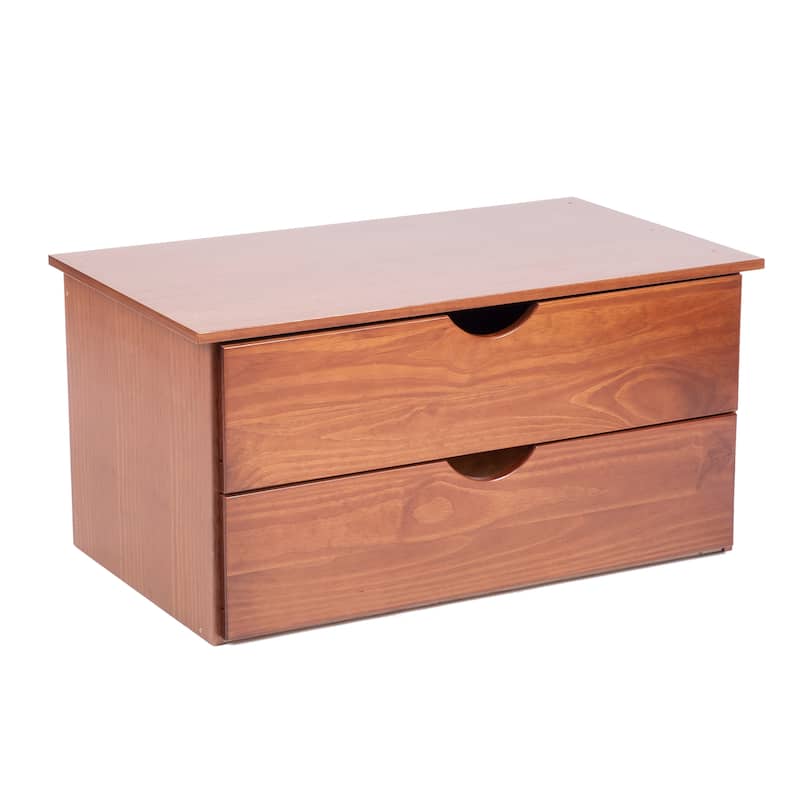 Palace Imports 100% Solid Wood 2-Drawer Internal Chest for Kyle Wardrobe Armoires - Mocha