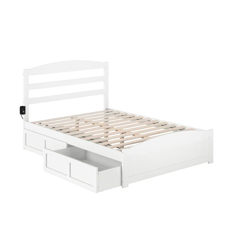 Warren Platform Bed with Footboard and 2 Storage Drawers