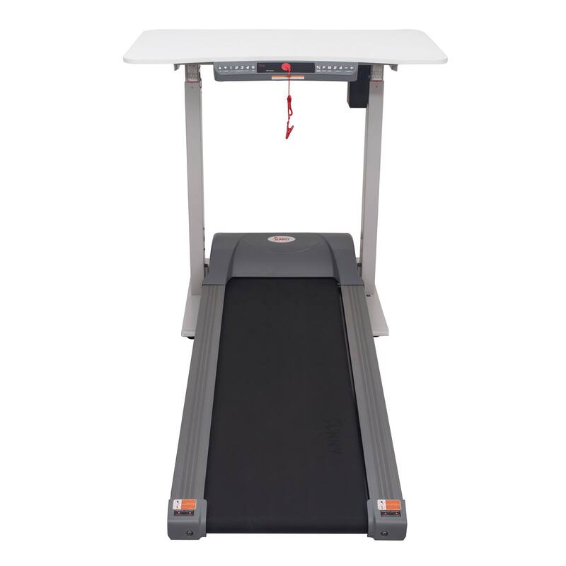 Sunny Health & Fitness Treadmill with Detachable Automated Desk - 65.9L x 39.4W x 53.3H