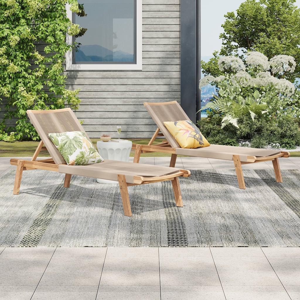 Outdoor Rope Chaise Lounge Set of 2