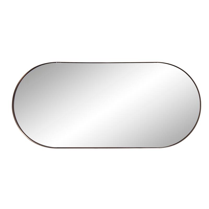 Allan Andrews Stainless Steel Framed Capsule Wall Mirror - 40"H x 17.75"W