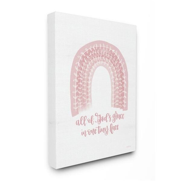 Stupell God's Grace in One Face Phrase Pink Rainbow Canvas Wall Art ...