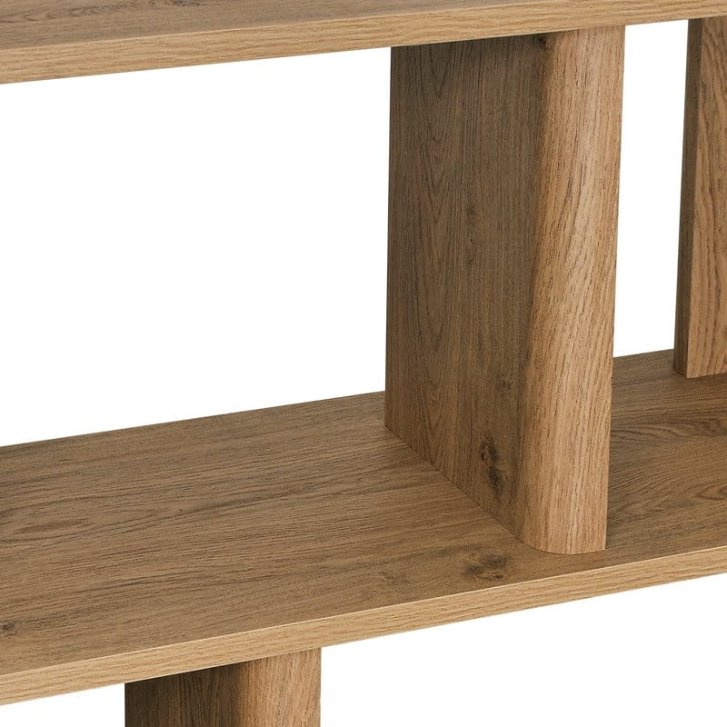 Studio London Low and Tall Oak Wood Effect Bookcase with Compact 2-Shelf Design