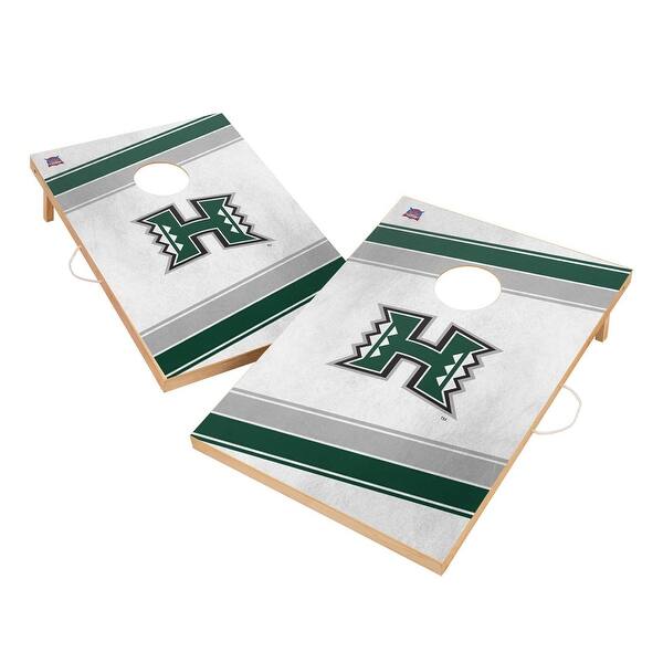 slide 2 of 5, Hawaii-Manoa Rainbow Warriors 2x4 Tailgate Cornhole Boards Include Carrying Case
