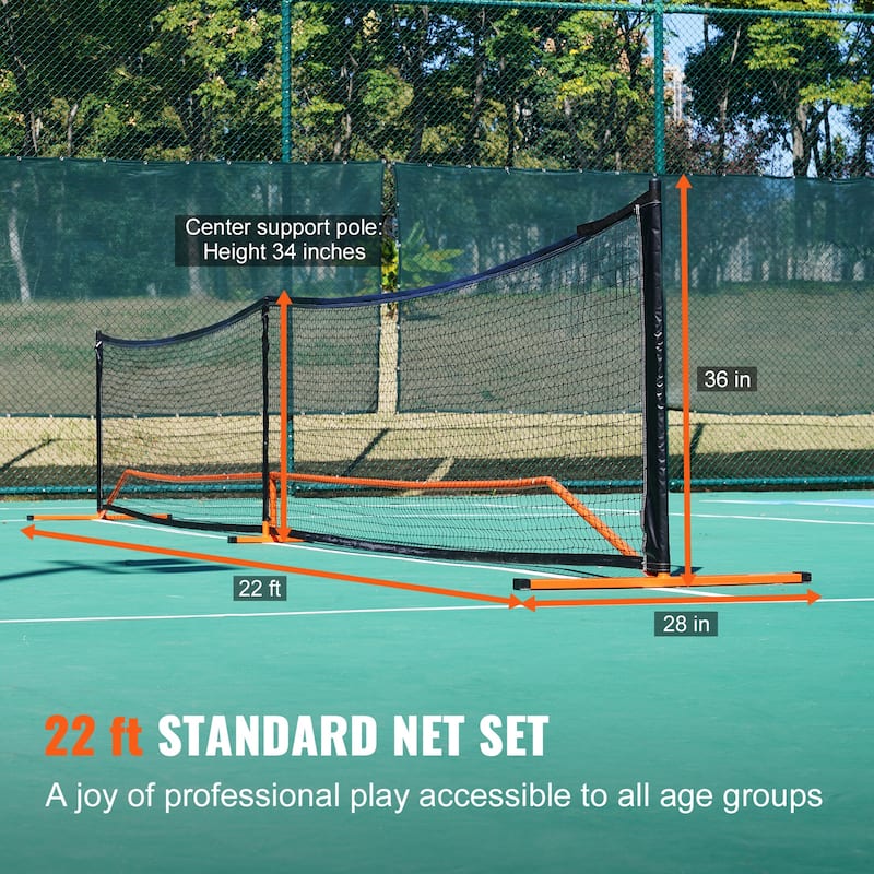 Pickleball Net Set Weather Resistant Steady Metal Frame & Strong PE Net, for Outdoor Backyard Driveway