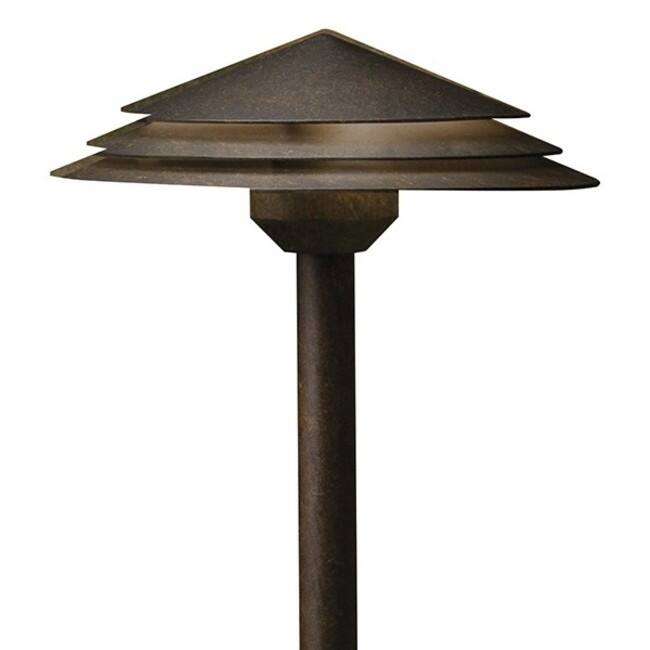 Kichler Round Tiered 21" LED Path and Spread Light - 2700K - Aged Bronze