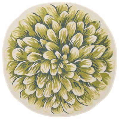 Liora Manne Esencia Mum Indoor/Outdoor Mat Green 3'3"x3'3"
