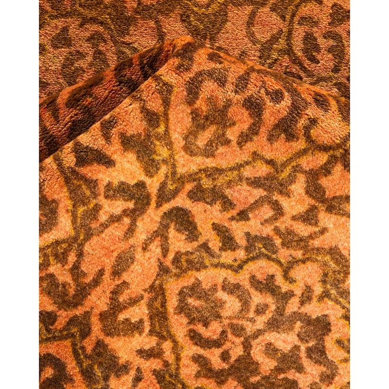 Overton Hand Knotted Wool Vintage Inspired Traditional Mogul Yellow Runner Rug - 2' 8" x 14' 6"