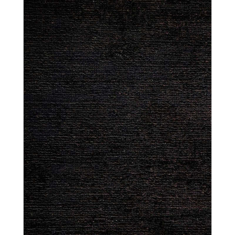 Overton Hand Knotted Wool Vintage Inspired Modern Contemporary Overdyed Black Runner Rug - 3' 0" x 14' 4"