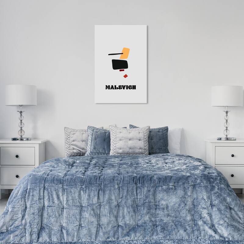 Wynwood Studio Typography and Quotes Kazimir Malevich Summary Gray and Light Gray Modern & Contemporary Wall Art Canvas Print - 36 x 24