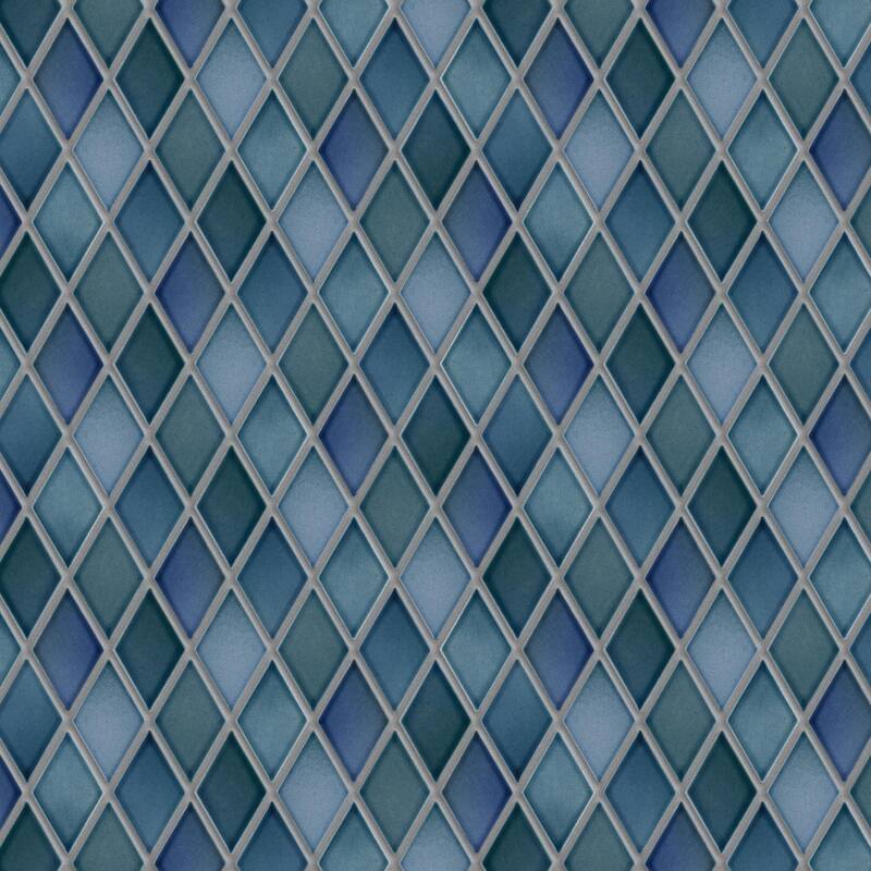 Merola Tile Hudson Kite Aquamarine 10-1/8" x 11-3/4" Porcelain Mosaic Floor and Wall Tile