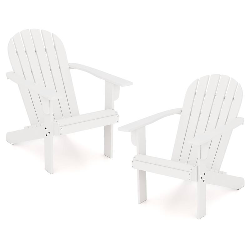 Gymax 4PCS Patio Adirondack Chair w/ Inclined Seat High Backrest &