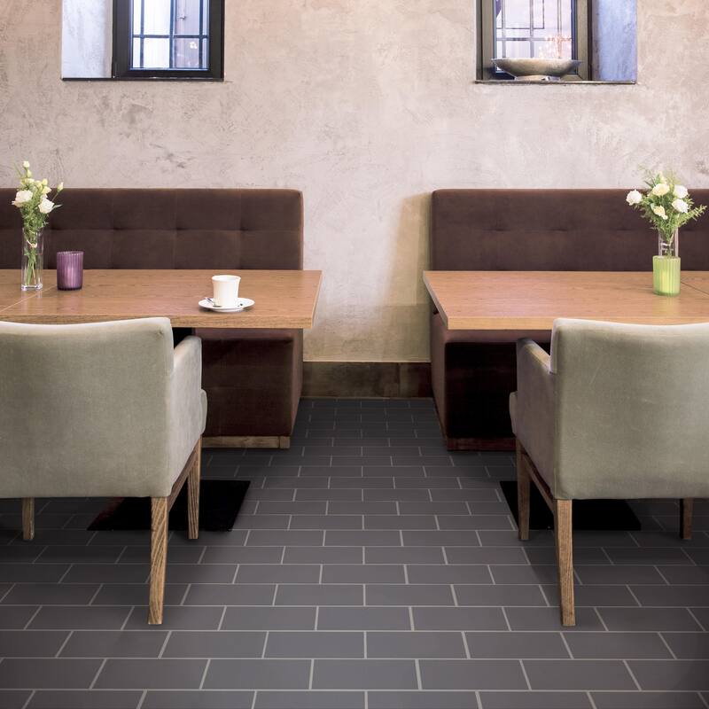 Merola Tile BioTech Piscina Brick Dark Grey Matte 4-3/4" x 9-5/8" Porcelain Floor and Wall Tile