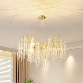 Modern Tree Branch Chandelier Gold,Crystal Chandelier for Dining Room