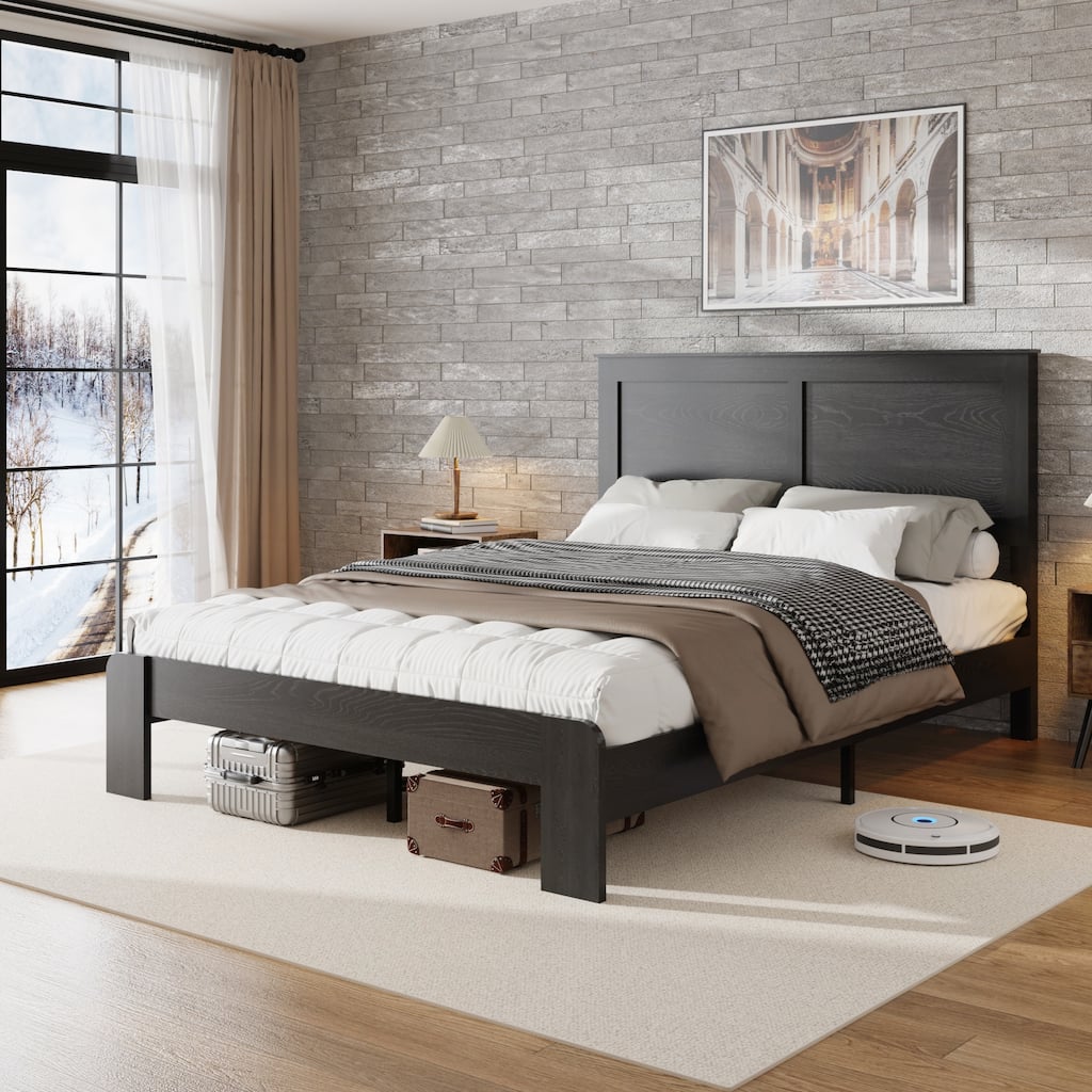 Noise Free Wood Platform Bed Frame