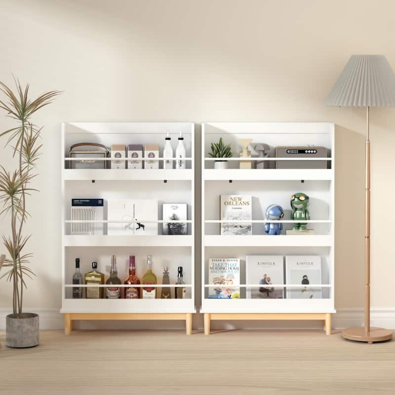 Wall-Mounted Kids Bookshelf with 3 Front-Facing Display Shelves