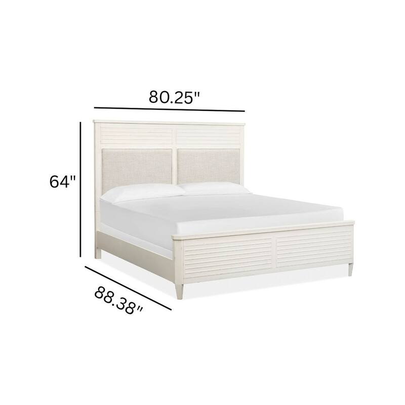 Salt Life Home Echo Isles Sea Pearl and Driftwood Upholstered Panel Bed