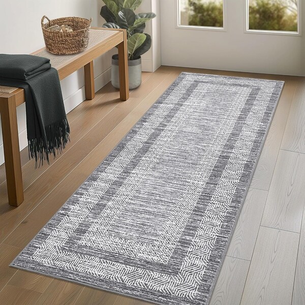Garvee Foldable Machine Washable Rug, TPR Backing, Non-slip - On