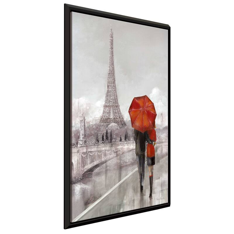 "Modern Couple In Paris" by Ruane Manning Print on Floating Canvas