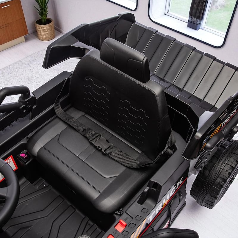 12V Kids Ride On Dump Truck with Remote Control, Electric Dump Bed, Bluetooth Music, LED Lights, Speed & Volume Adjustment