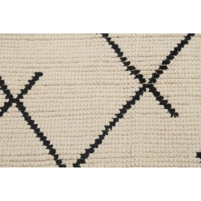 Moroccan Oriental Runner Rug Handmade Wool Carpet - 4'1"x 13'4"
