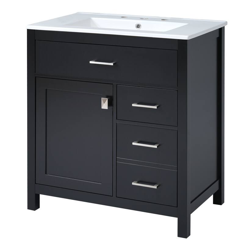 Merax Bathroom Vanity with Ceramic Sink and Ample Storage
