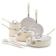 preview thumbnail 1 of 10, Bobby Flay by GreenPan Professional Grade Ceramic Nonstick 13-Piece Cookware Set Cream White - 13 Piece