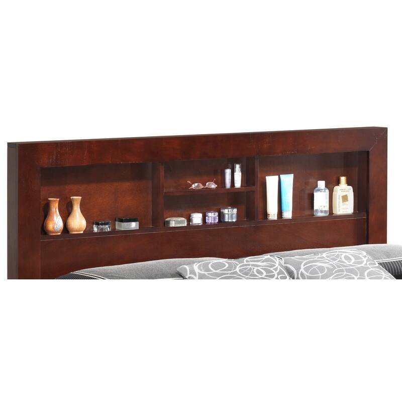 Queen Size Transitional Platform Bed with Durable Particle Board Construction and Easy Assembly