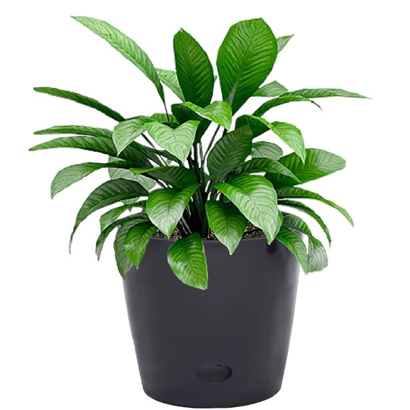 7" Round Self-Watering Indoor/Outdoor Bamboo Pots - Black
