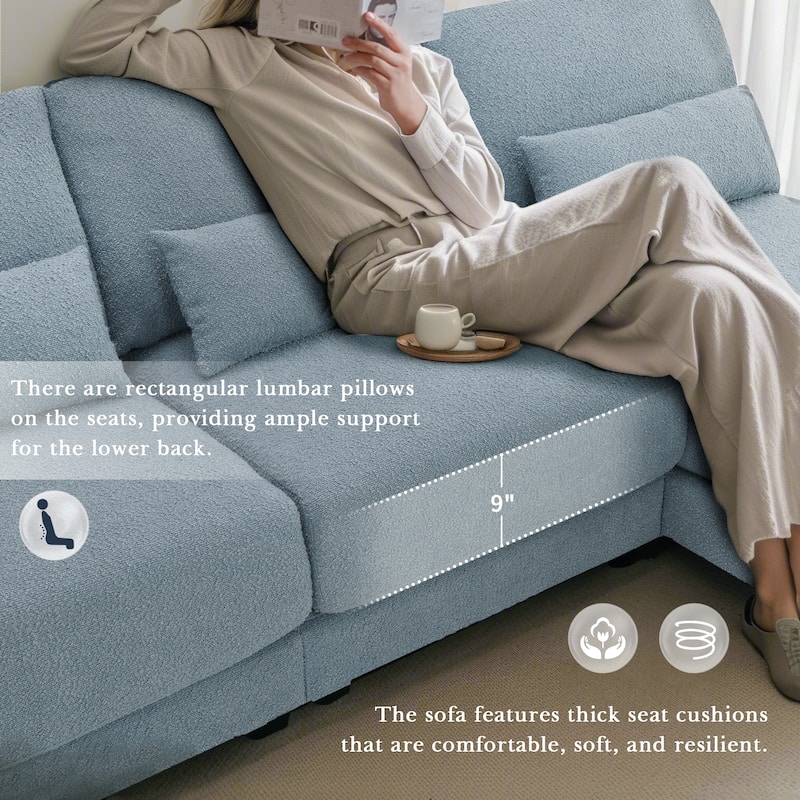 L-shaped Fabric Sectional Sofa with Reversible Chaise