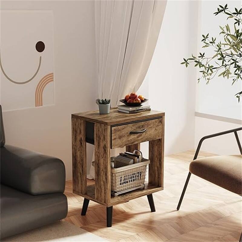 Nightstands Set of 2 with Fabric Storage Drawer