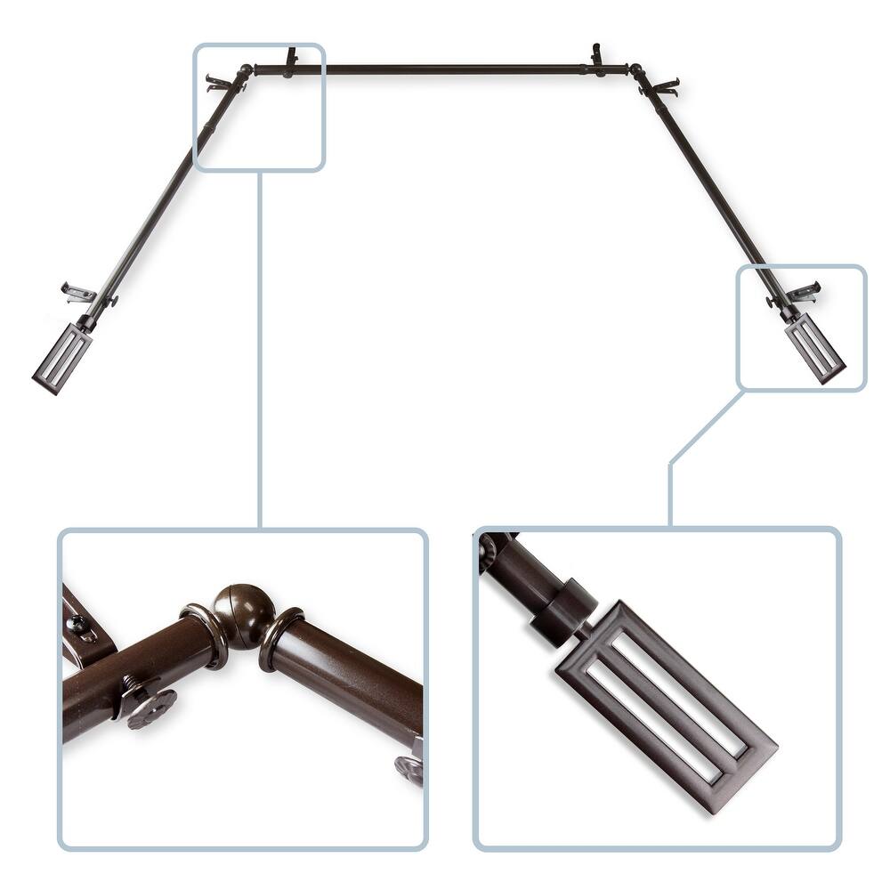 InStyleDesign Cavalier 13/16" Bay curtain rod 20"-36", 38"-72"