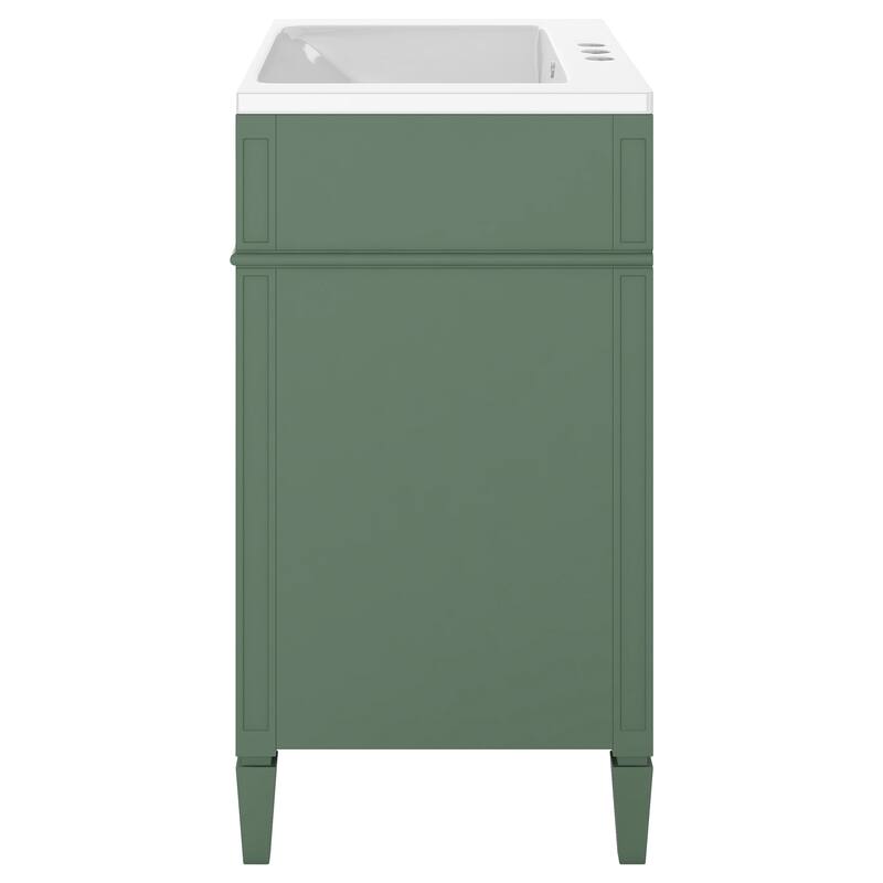 30'' Freestanding Bathroom Vanity with White Integrated Resin Sink - 30'' x 18'' x 33''