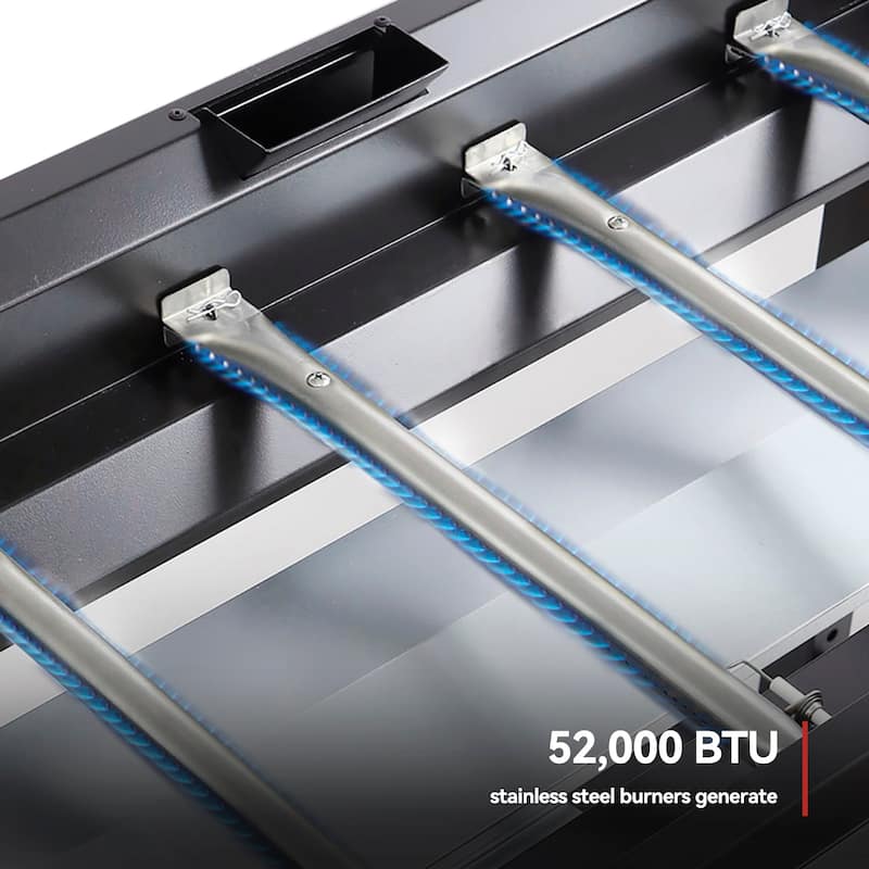 Royal Gourmet 4-Burner Propane Grill Griddle combo with Top Cover Lid