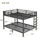 preview thumbnail 3 of 7, Black Metal Bunk Bed, Queen over Queen Kids Bed