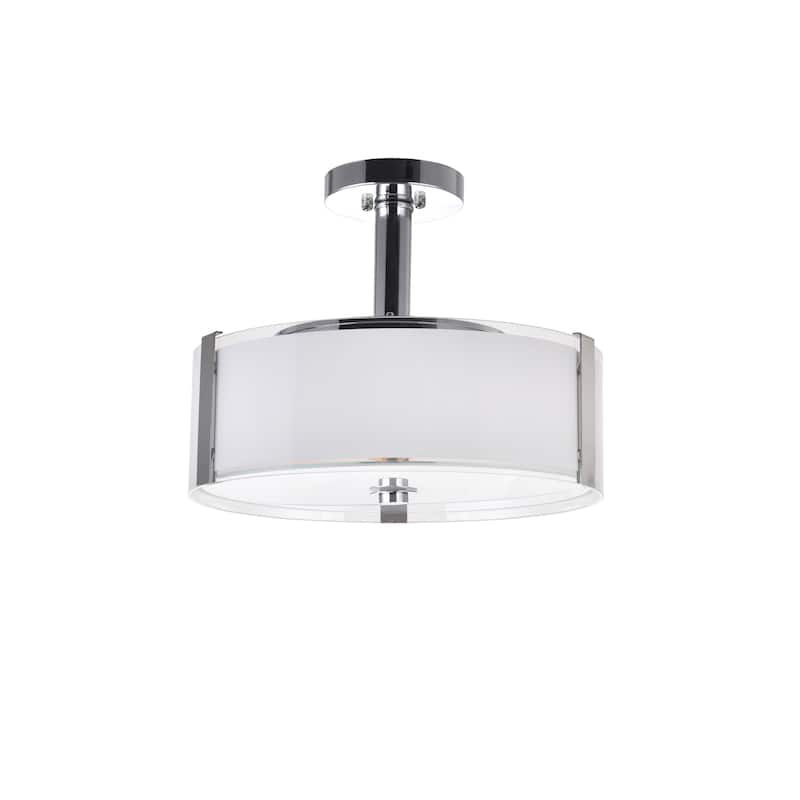 Lucie 3 Light Drum Shade Chandelier With Chrome Finish - Chrome