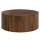 preview thumbnail 24 of 32, WYNDENHALL Hillmount SOLID MANGO WOOD 36 inch Wide Round Contemporary Drum Coffee Table & Fully Assembled - 36"d x 36" w x 14"h