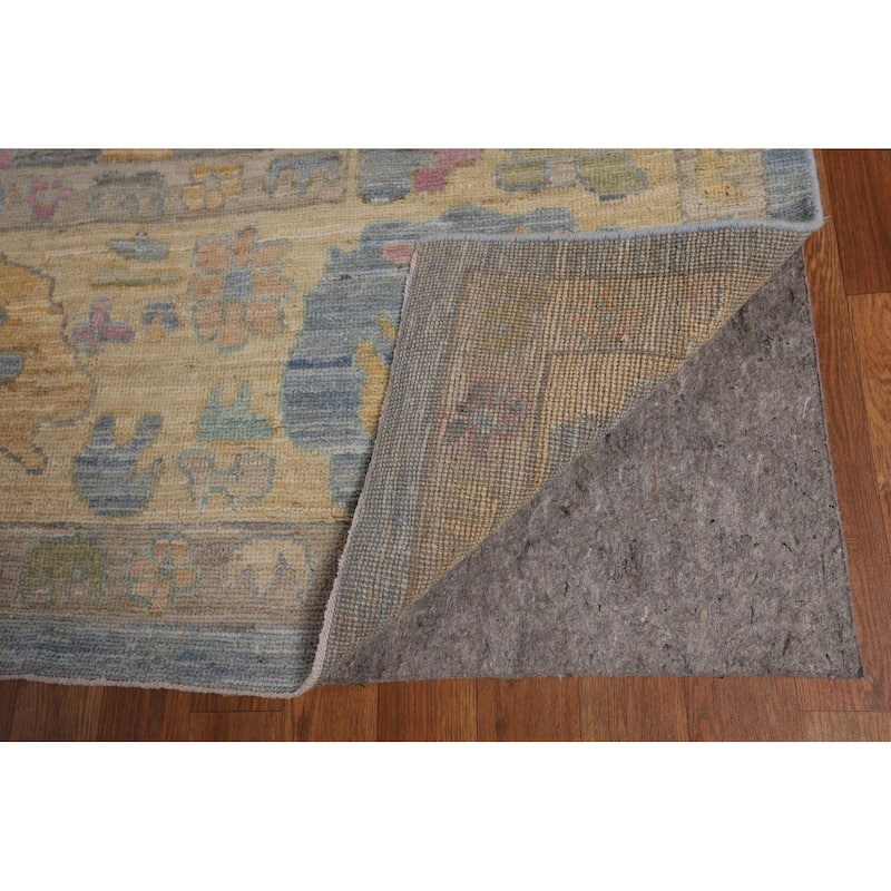 Light Blue Oushak Turkish Large Rug Handmade Wool Carpet - 10'0"x 13'9"